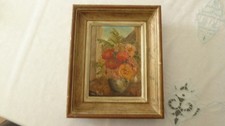 Beau Tableau FLEURS huile sur carton  Pierre NICOL 1954