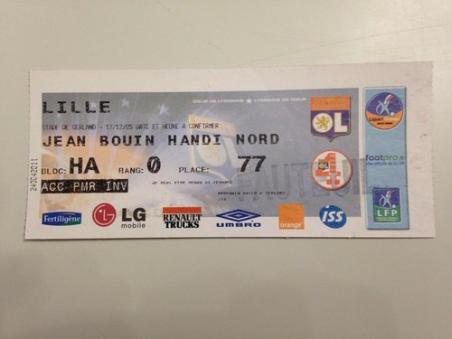Ticket match lyon - match, lille