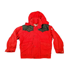 Enfants 90s Veste Ski Vintage Rouge Âge 14 Fermeture Éclair Unbranded Rembourré