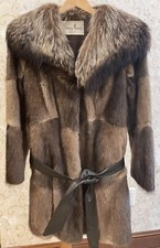 Muskrat Fur Coat with Raccoon