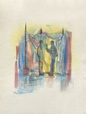 JEAN MARZELLE En Hollande - Pêcheurs Réparant Leurs Filets 1964