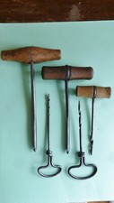 LOT 5 VRILLES ANCIENNES OUTILS ANCIENS BOIS METAL