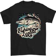 Né Pour Être Une Légende De La Pêche T-Shirt Pour Homme 100% Coton
