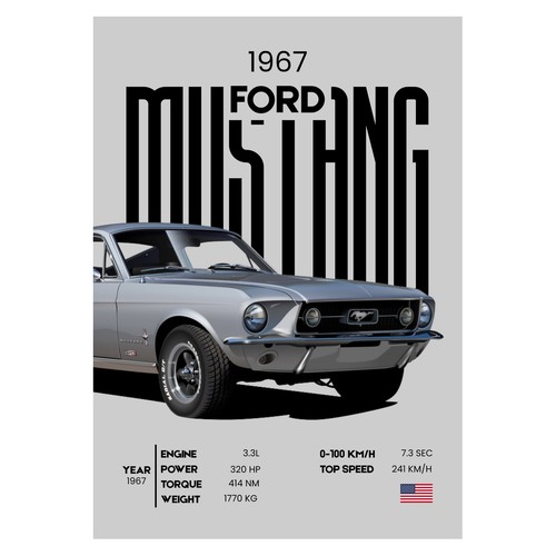 Affiche classique ford - ford, mustang