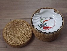 Plats de service français L'HIRONDELLE Coquille Saint Jacques Coquille dans panier 4851