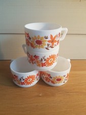 tasse a café Arcopal serie multi fleurs orange vintage 125ml
