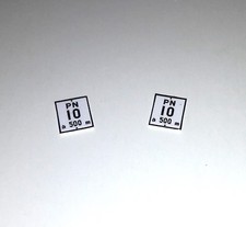 2 PLAQUES DE SIGNALISATION BLANCHE (PN) NUMÉROTÉ à 500 m Signal HO 1/87