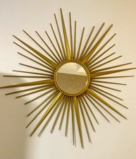 Chaty Vallauris Sunburst Mirror 90 cm Signed – Mid-Century Witch’s Eye Vintage