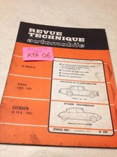 Revue Technique Automobile Citroën ID19 B , évolution Simca 1300 N° 250 éd. 67