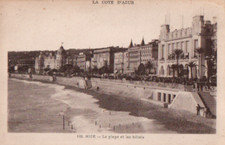 Carte postale La Côte d'Azur. NICE (06) - La plage et les hôtels.