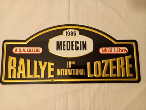 Plaque rallye tôle 1986 - plaque,