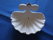 ancien porte savon en forme de coquillage- fonte émaillée-vintage