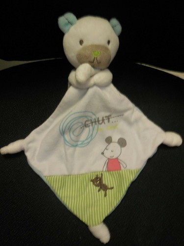 Doudou mouchoir ours blanc - mouchoir,