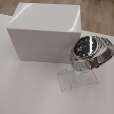 Citizen Club La Mer Ouvert Coeur Noir Argent Rond Automatique Montre Hommes