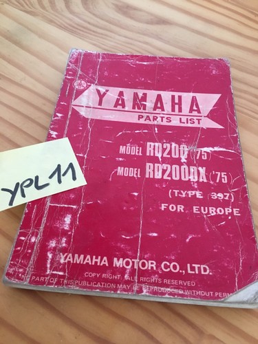 Yamaha parts list rd200 - yamaha,