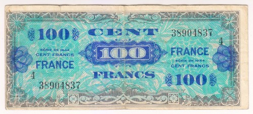 1944 france 100 - 1944, francs