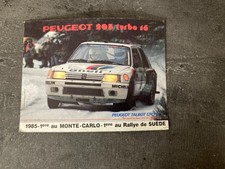 AUTOCOLLANT / STICKER PEUGEOT 205 TURBO 16 1er Rallye MONTE CARLO SUEDE 1985 G32