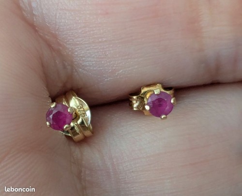 Boucles oreilles et rubis - or,