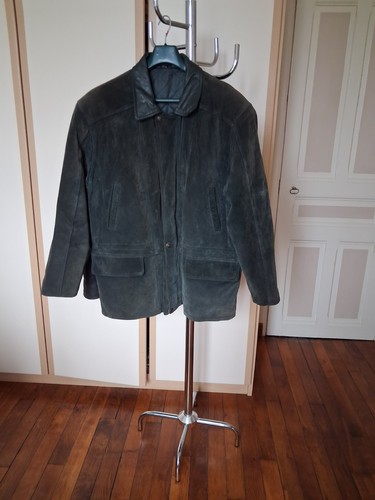 Pardessus homme cuir vert t58 - pardessus,