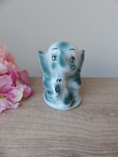Tirelire maman éléphant avec éléphanteau céramique vintage