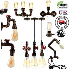 Vintage Style Industriel Steampunk Tuyau Eclairage Mural Lampes Table Pendentif