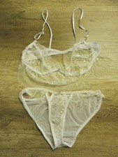 ensemble lingerie sexy femme culotte et soutien gorge blanc 36-38