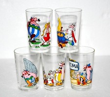 ASTERIX - lot 5 anciens verres