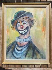 Tableau clown col rond chapeau
