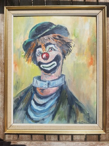 Tableau clown col rond - , chapeau