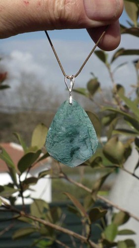 Collier agate mousse avec - en,