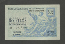 Billet  matière  - 50 kilos