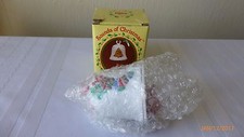 Vintage Russ Berrie Sounds of Christmas Porcelain Bear Bell Ornament Orig Box