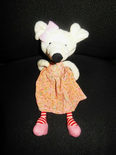 Doudou peluche souris blanche - peluche,