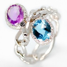 Bague unique en argent