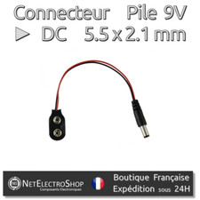 Connecteur Pile 9V - DC 5.5 x