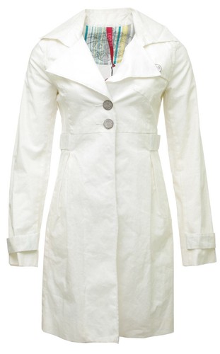 Trench lin slim blanc cassé