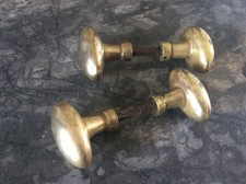 Lot 2 Anciennes Paire de Poignées Olive Laiton Boutons de Porte carré de 6mm