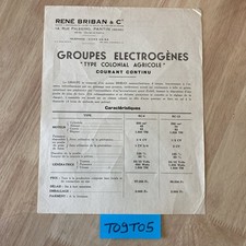 Groupe electrogène René Briban prospectus ancien brochure catalogue collection