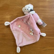 Doudou Ours Blanc Gris Mots