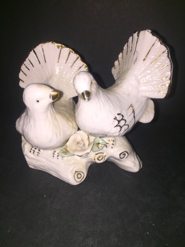 Two doves ceramic figurine - ceramic,