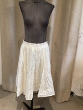 Très Belle Jupe Coton Blanc Tara Jarmon 38 Tbe 
