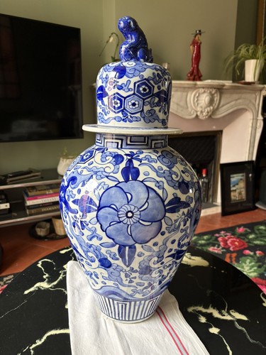 Vase chinois blanc - , bleu