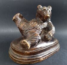 Ancienne Sculpture Ours Foret Noire Antoine Louis BARYE Old Wooden Bear Carved
