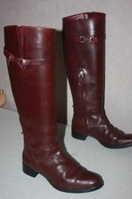HESCHUNG Bottes Cuir Bordeaux Doublure Cuir T 36 BON ETAT