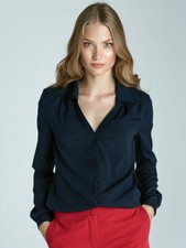 Chemise femme manches longues NIFE B57 bleue tailles 36 38 42 44