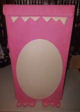 Coffre à jouets en tissu / carton rose