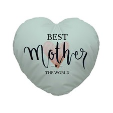 Meilleur Mère dans le Monde Design en Forme de Cœur cushion de Mère Jour Cadeau