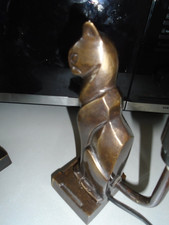 MOREAU FRANCOIS "HIPPOLYTE" 1832..1927. RARE CHATS CUBIQUE:PIEDS DE LAMPE BRONZE