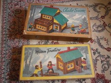 Jeux de construction en bois Chalet Suisse et Maison Forestière