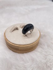 Bague Agatha argent bombée orné d'oxyle noir Argent 925 Millième (22 CT) 7,5g